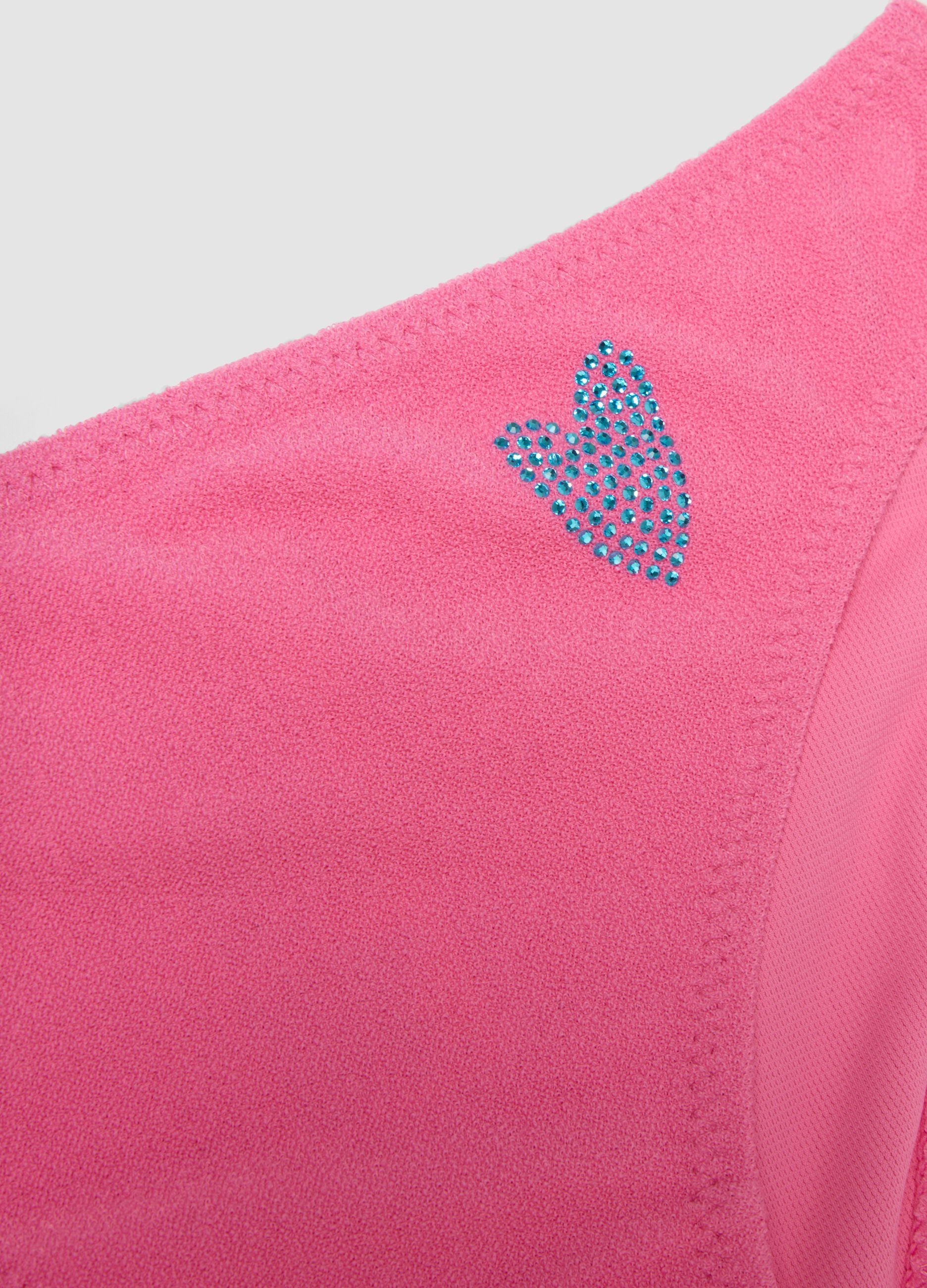 Pink stretch bikini with frill detailing