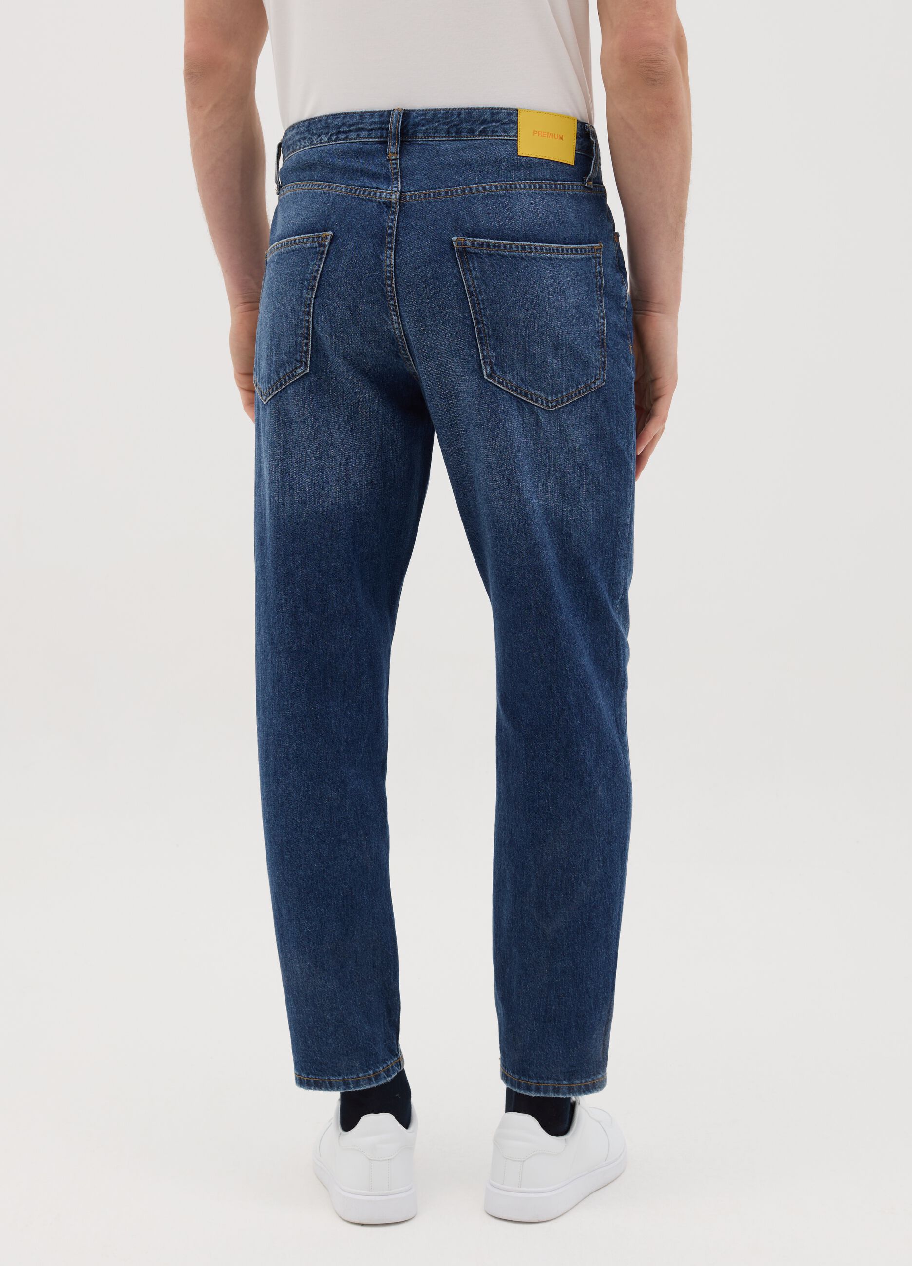 Jeans da uomo in denim blu regular fit