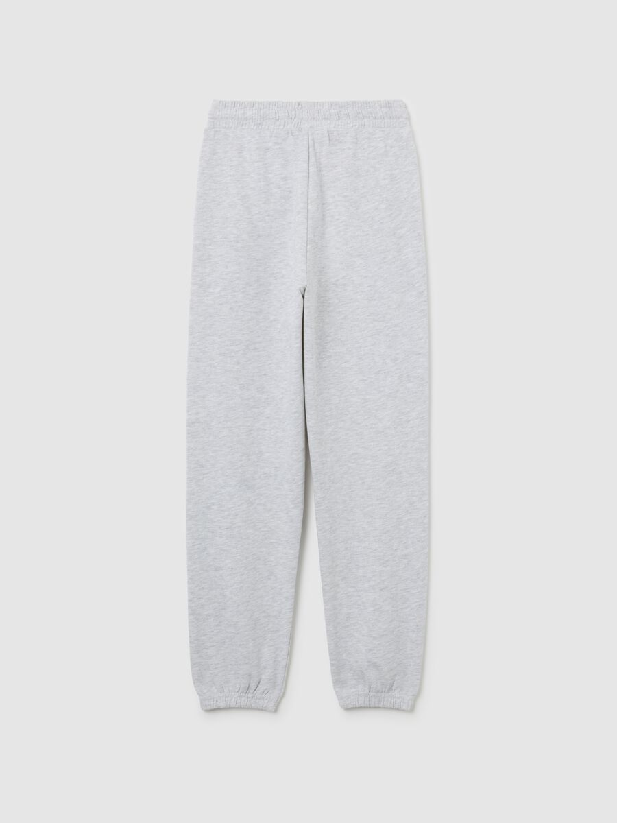 Girls' Grey Jogger Trousers in Cotton Blend Regular Fit_1