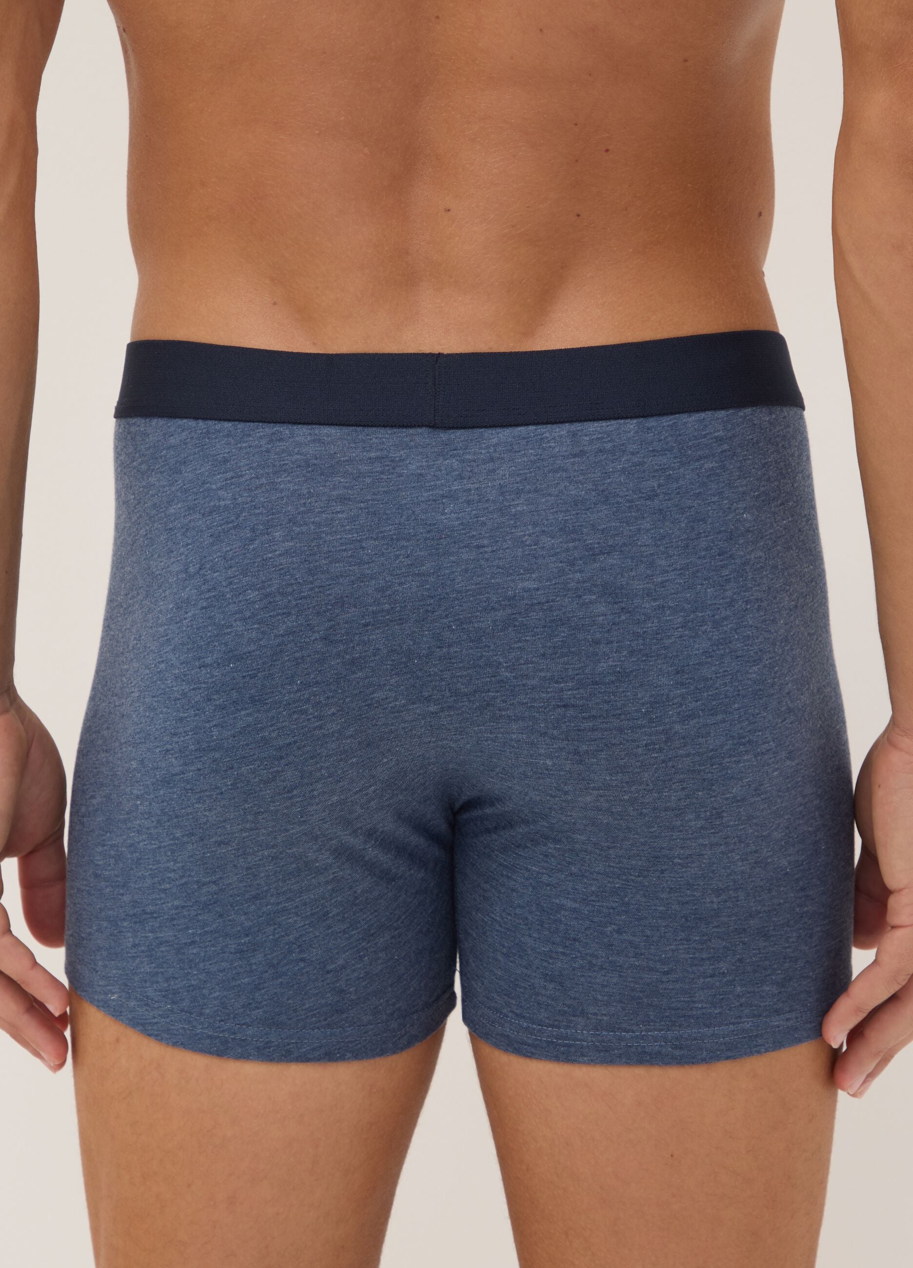 3-pack of blue and black stretch organic cotton boxer shorts