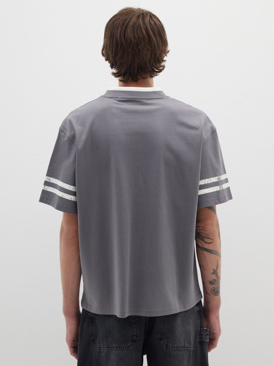 Grey pure cotton regular fit T-shirt_3