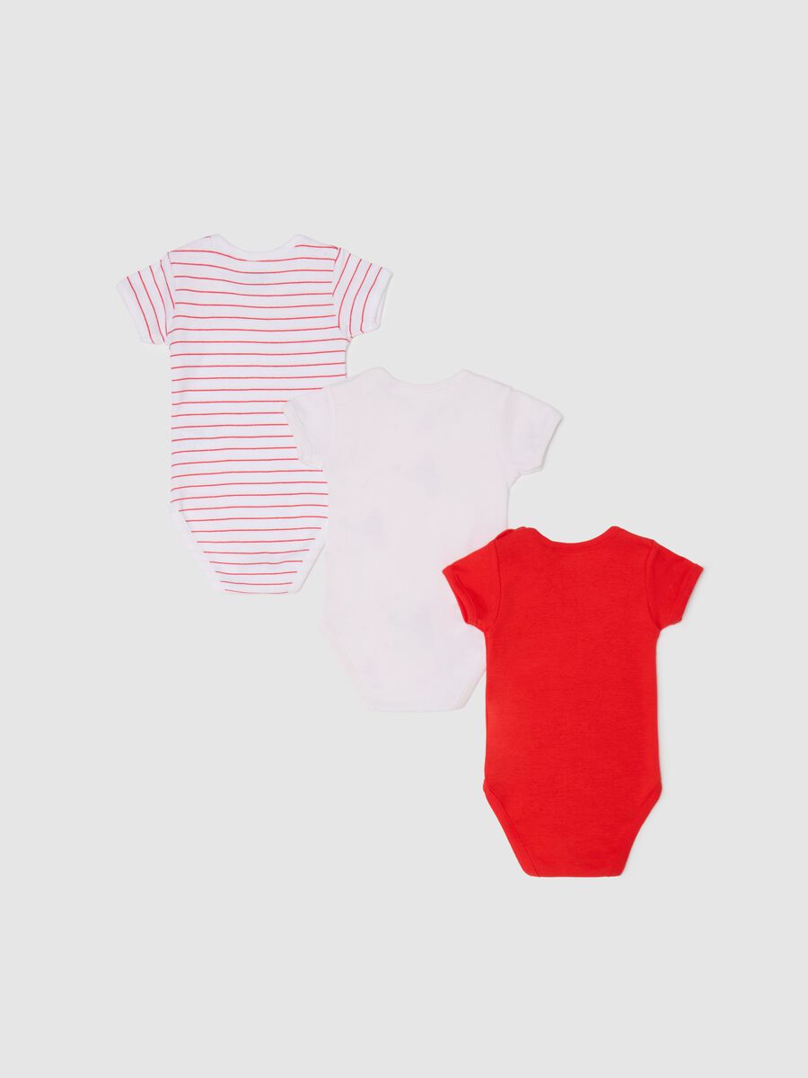 Three-pack short-sleeved bodysuits in cotton_1