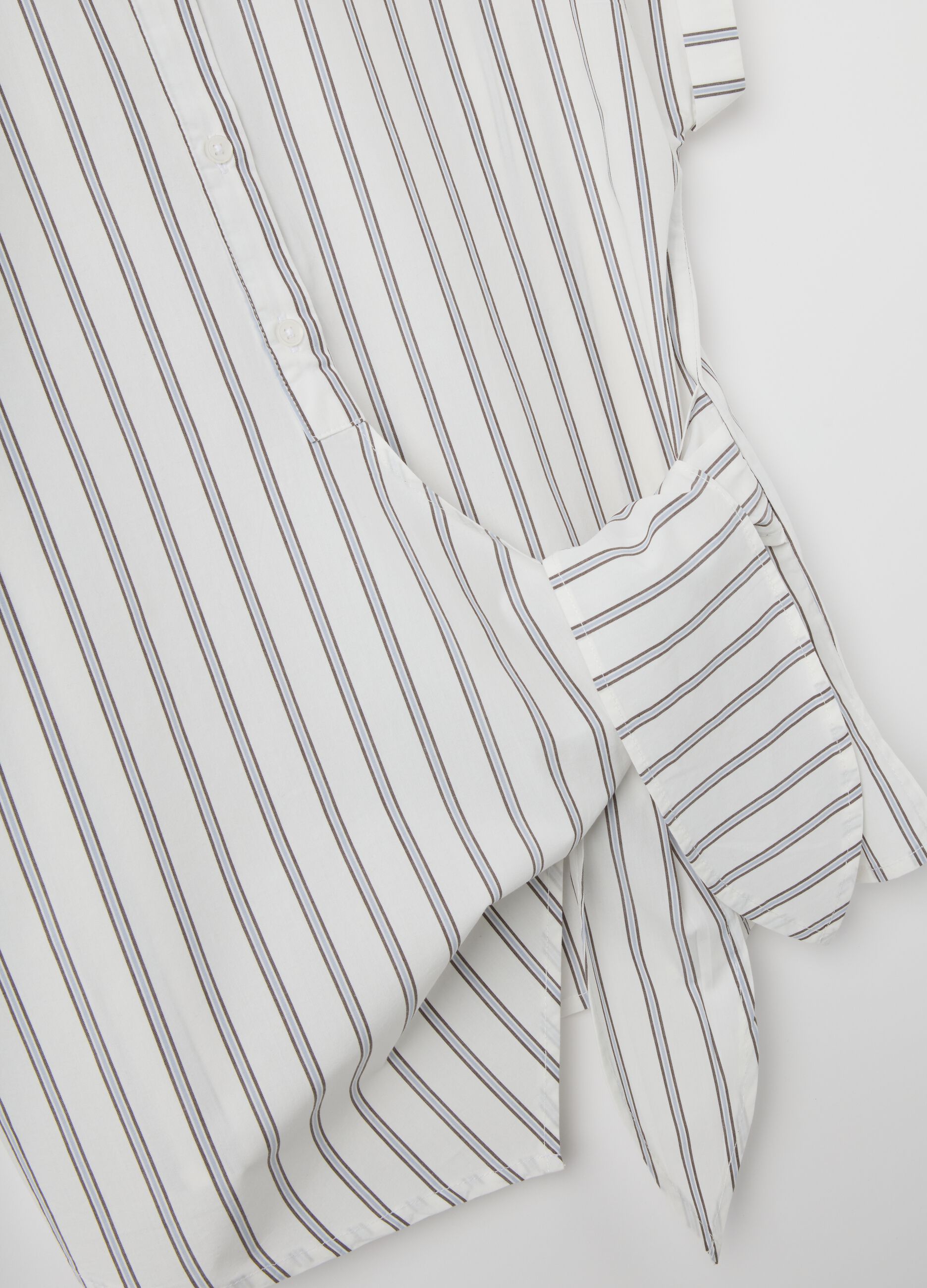 Striped Shirt with Side Knot