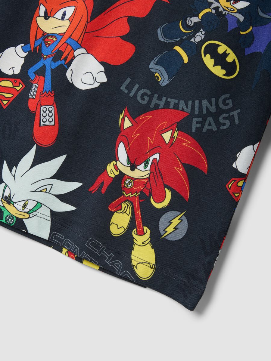 Blue pure cotton vest with all-over Sonic print_3