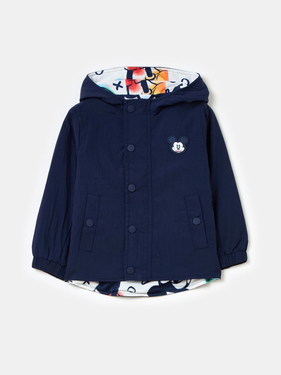 Pea coat with hood and Mickey Mouse patch_0