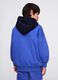Blue sweatshirt with hood and logo embroidery_1