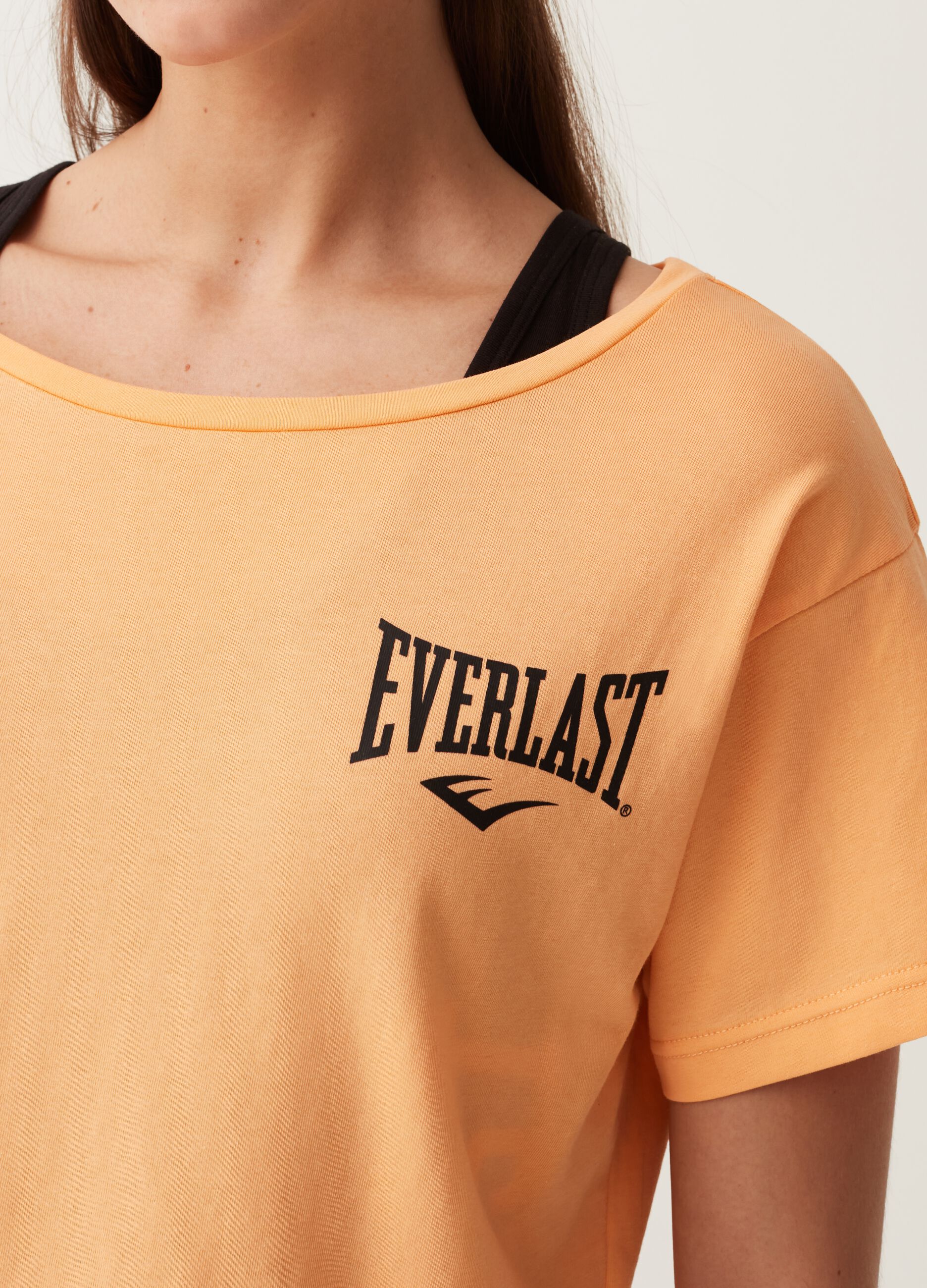 T-shirt in cotone stretch stampa Everlast