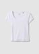 White stretch cotton fitted short sleeve T-shirt_4