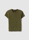 T-shirt fitted in cotone elasticizzato verde_4