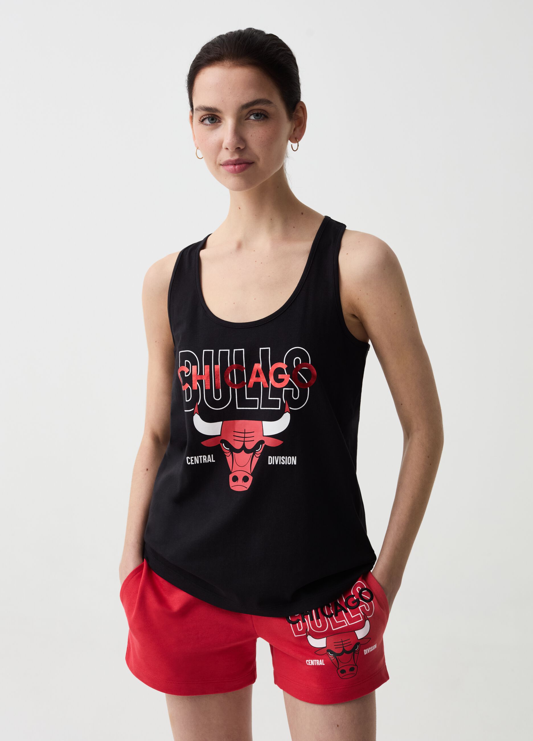 Tank top with NBA Chicago Bulls print