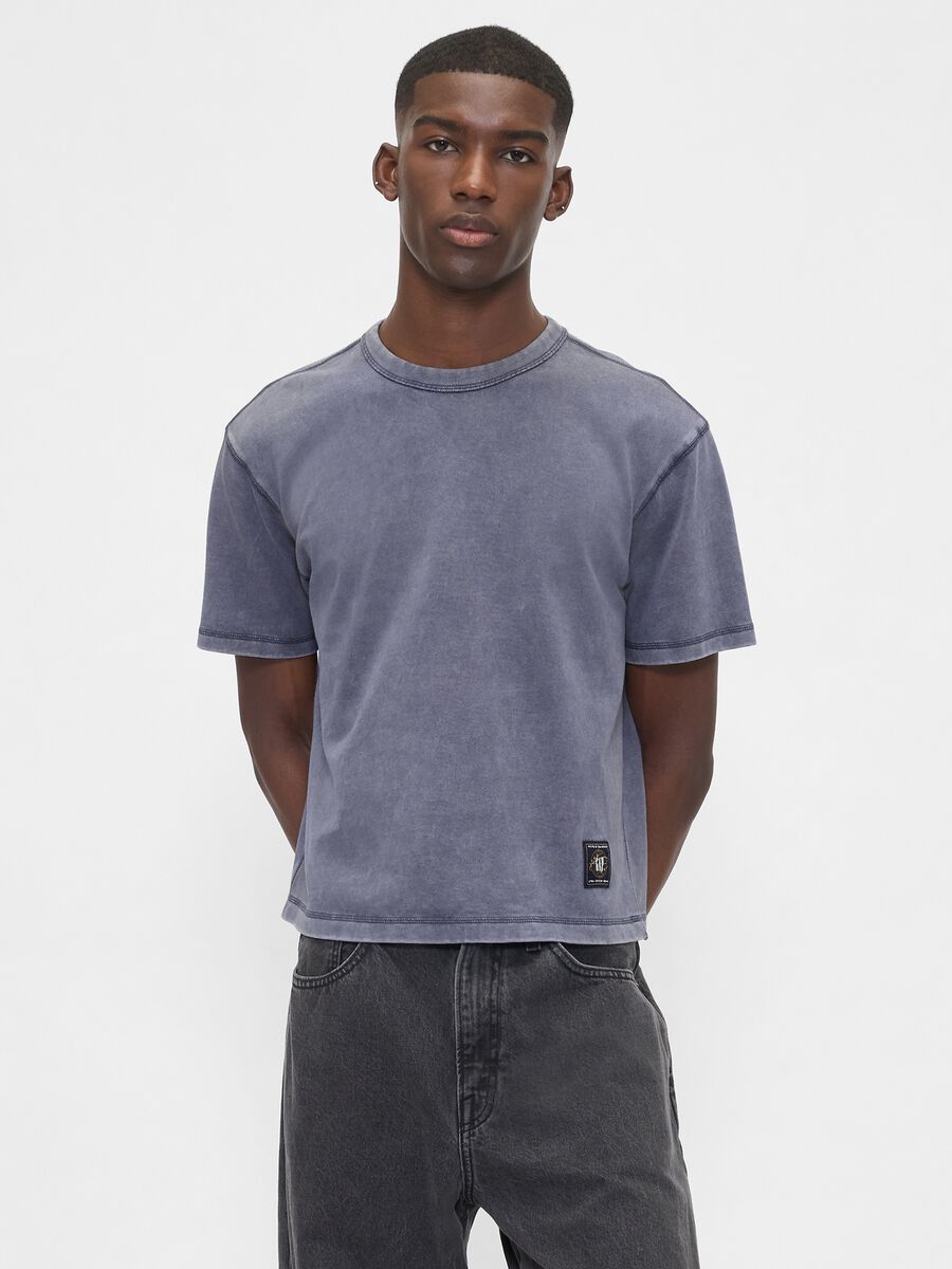 Blue Short-Sleeve Cotton T-Shirt_0