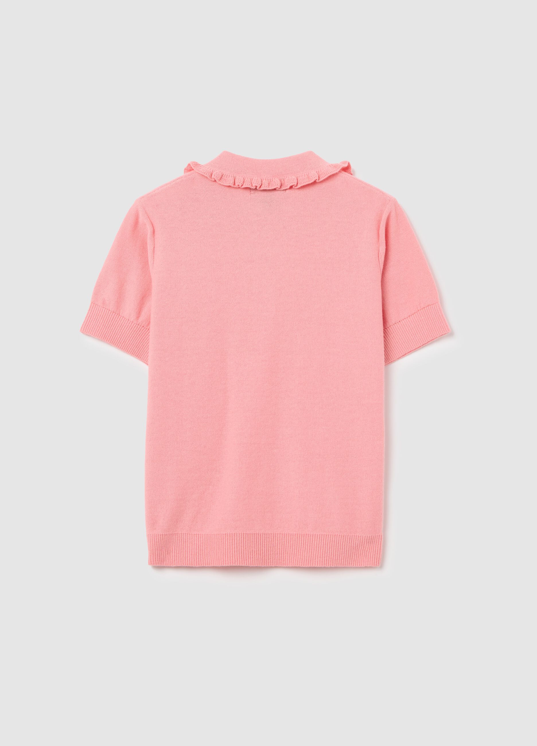 Knit polo shirt with logo embroidery