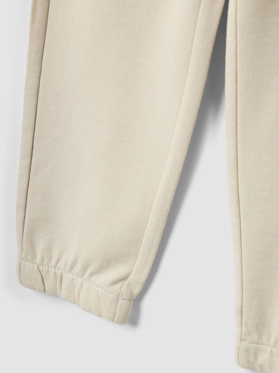 White pure cotton jogger trousers for kids, regular fit_3