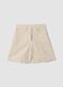 Shorts beige in misto cotone e lino con ricami_3