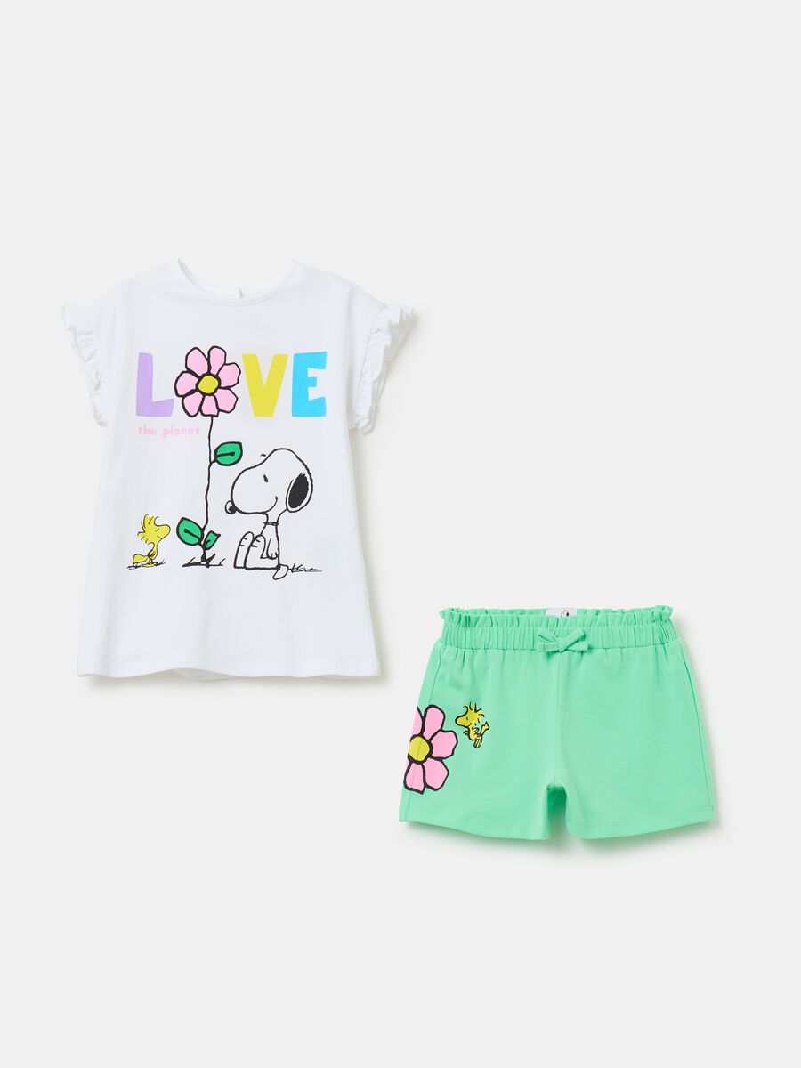 Jogging set with frills and Snoopy print_0