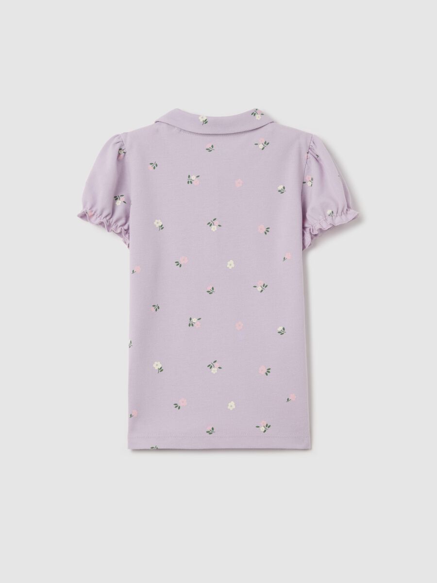 Organic cotton polo shirt with print_1