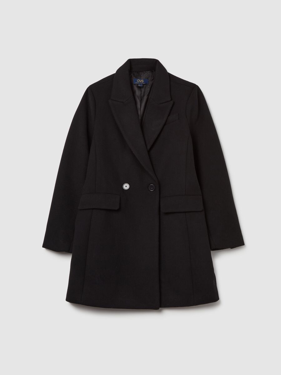 Cappotto doppiopetto tinta unita_4