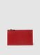 Red genuine leather zip wallet_0