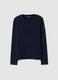 T-shirt blu girocollo in viscosa e lana elasticizzata regular fit_4