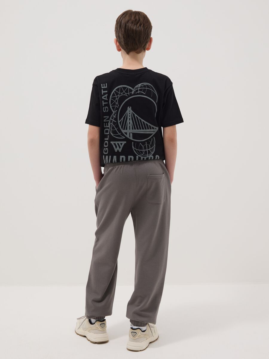 Pantaloni jogger in puro cotone grigio da ragazzo regular fit_2