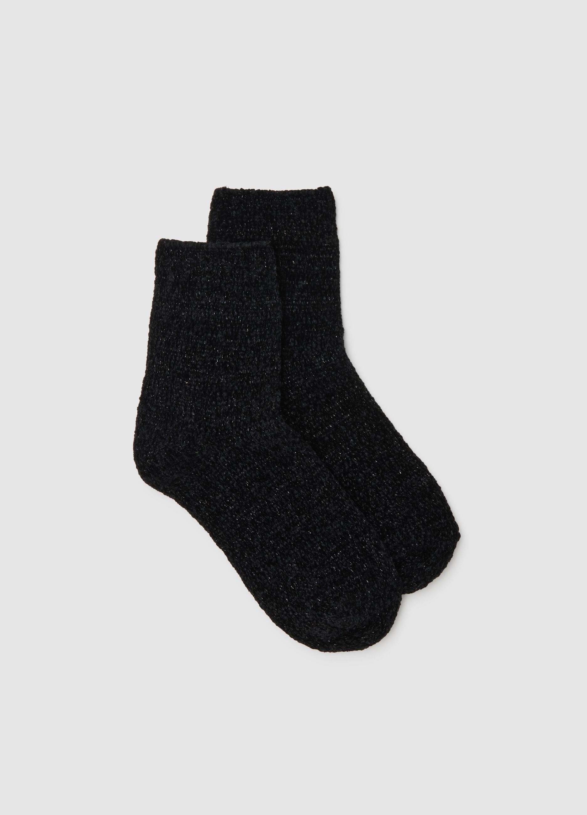 Black Stretch Fabric Socks