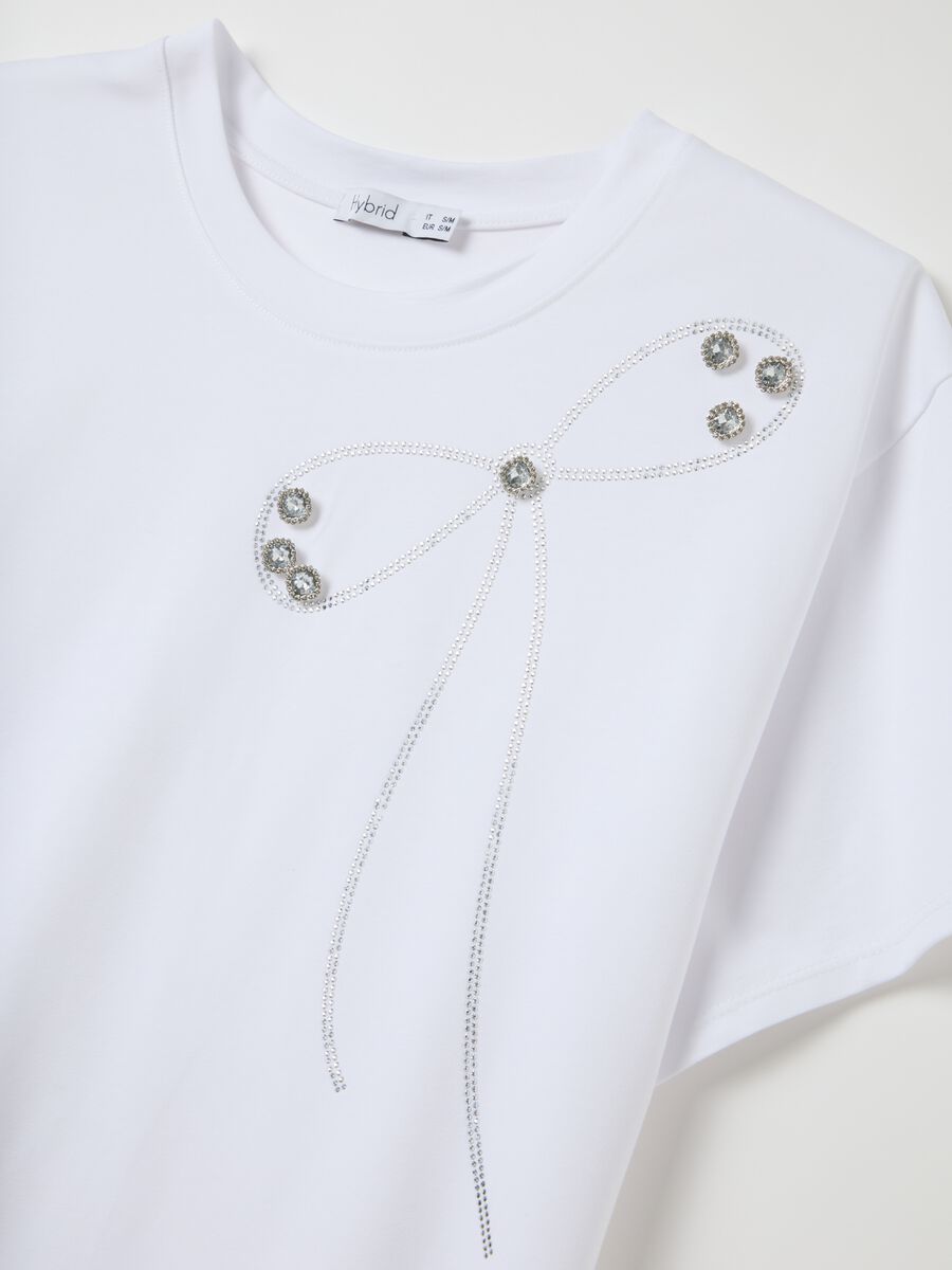 Women's white regular fit stretch cotton T-shirt_5