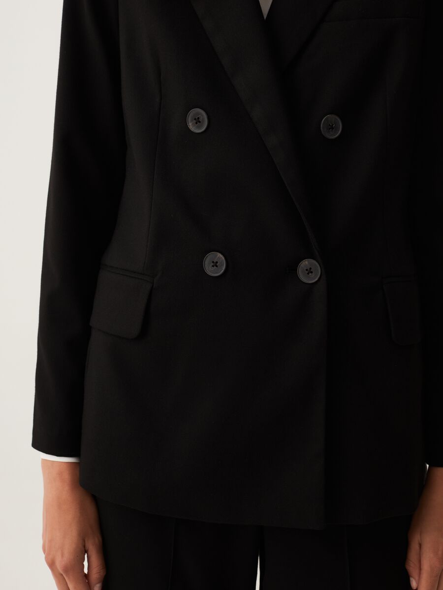 Double-breasted stretch blazer_3