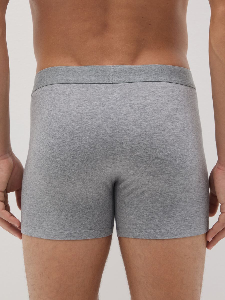 Set of three grey stretch cotton boxers, regular fit_3
