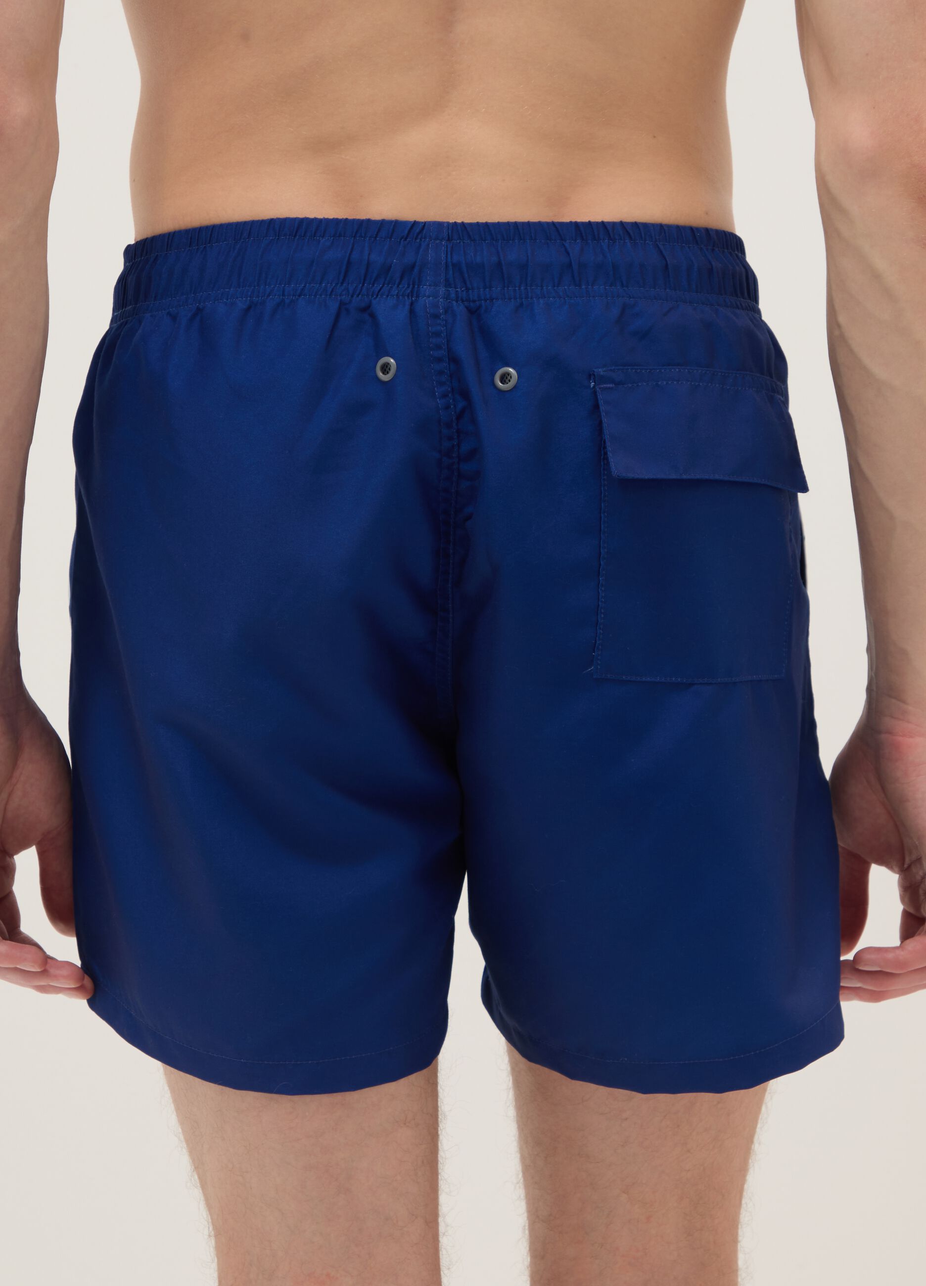 Blue beach boxers with Hokusai wave print