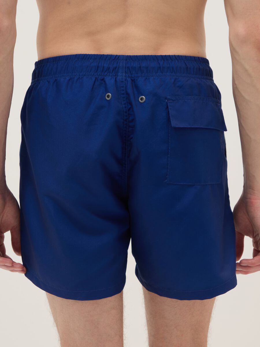 Boxer da mare blu con stampa onda Hokusai_2