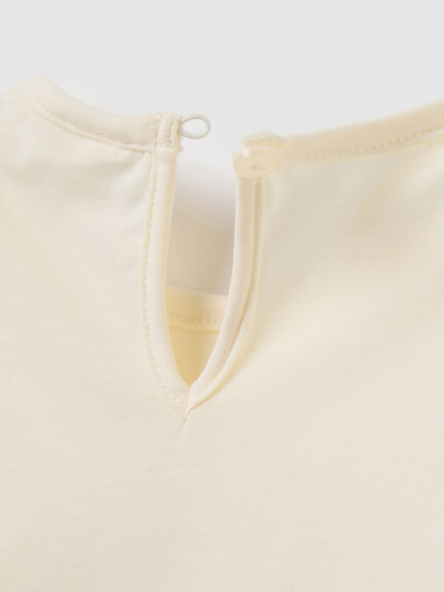 Girls' beige pure cotton regular fit top_3