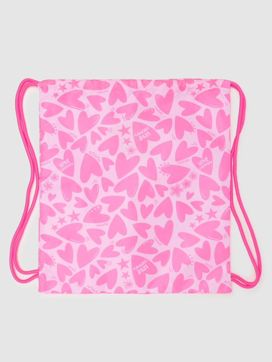 Girls' pink backpack with hearts_1