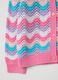 Pink and light blue cardigan with striped openwork design_3