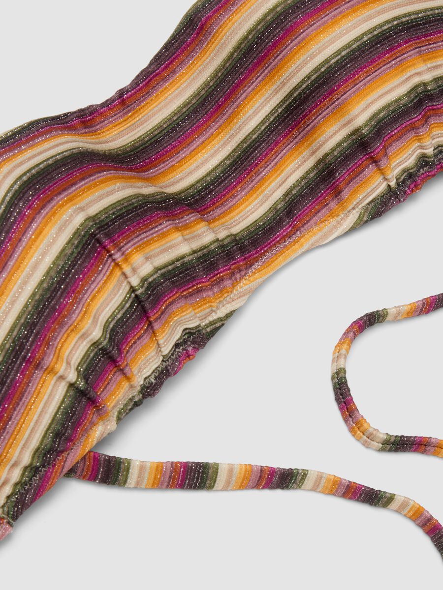 Top bikini bralette in tessuto elasticizzato a righe multicolor_5