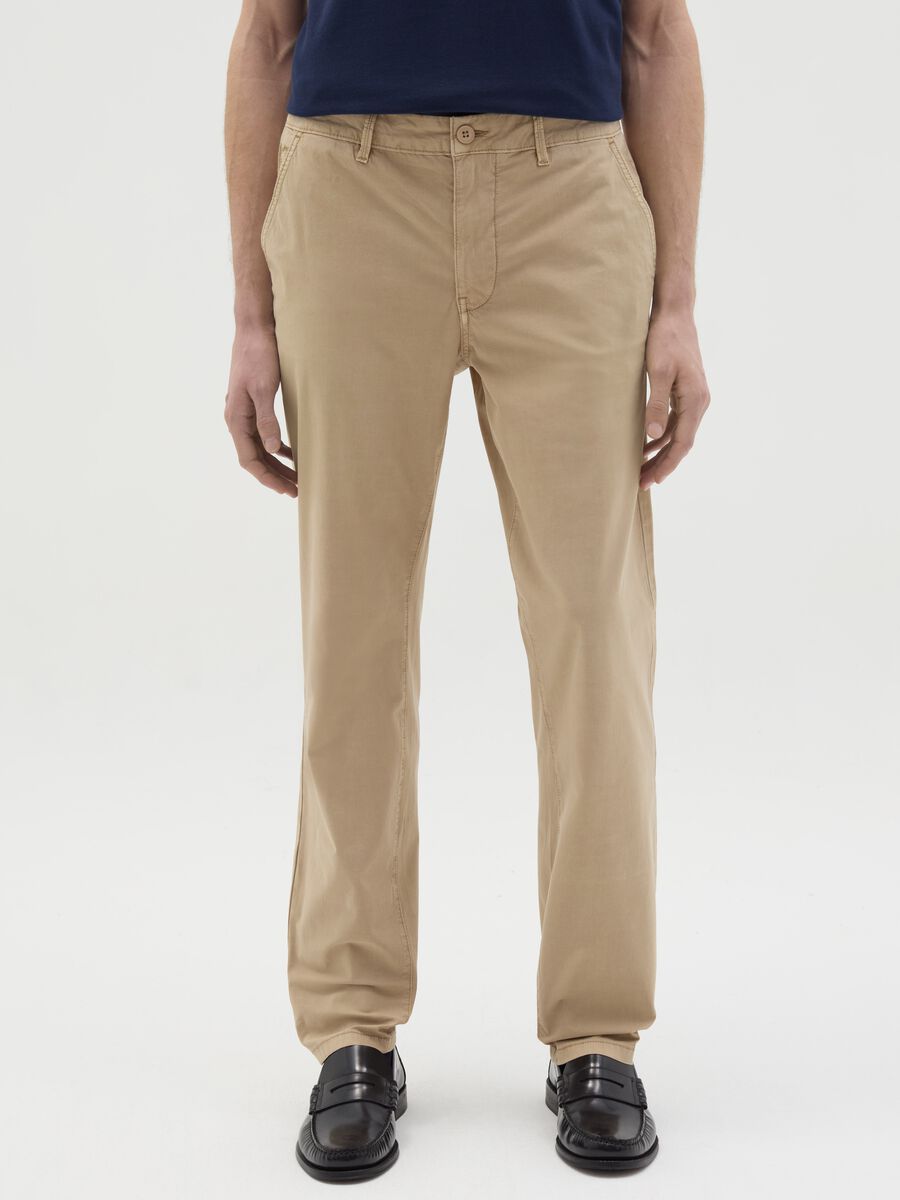 Chino trousers in poplin_1