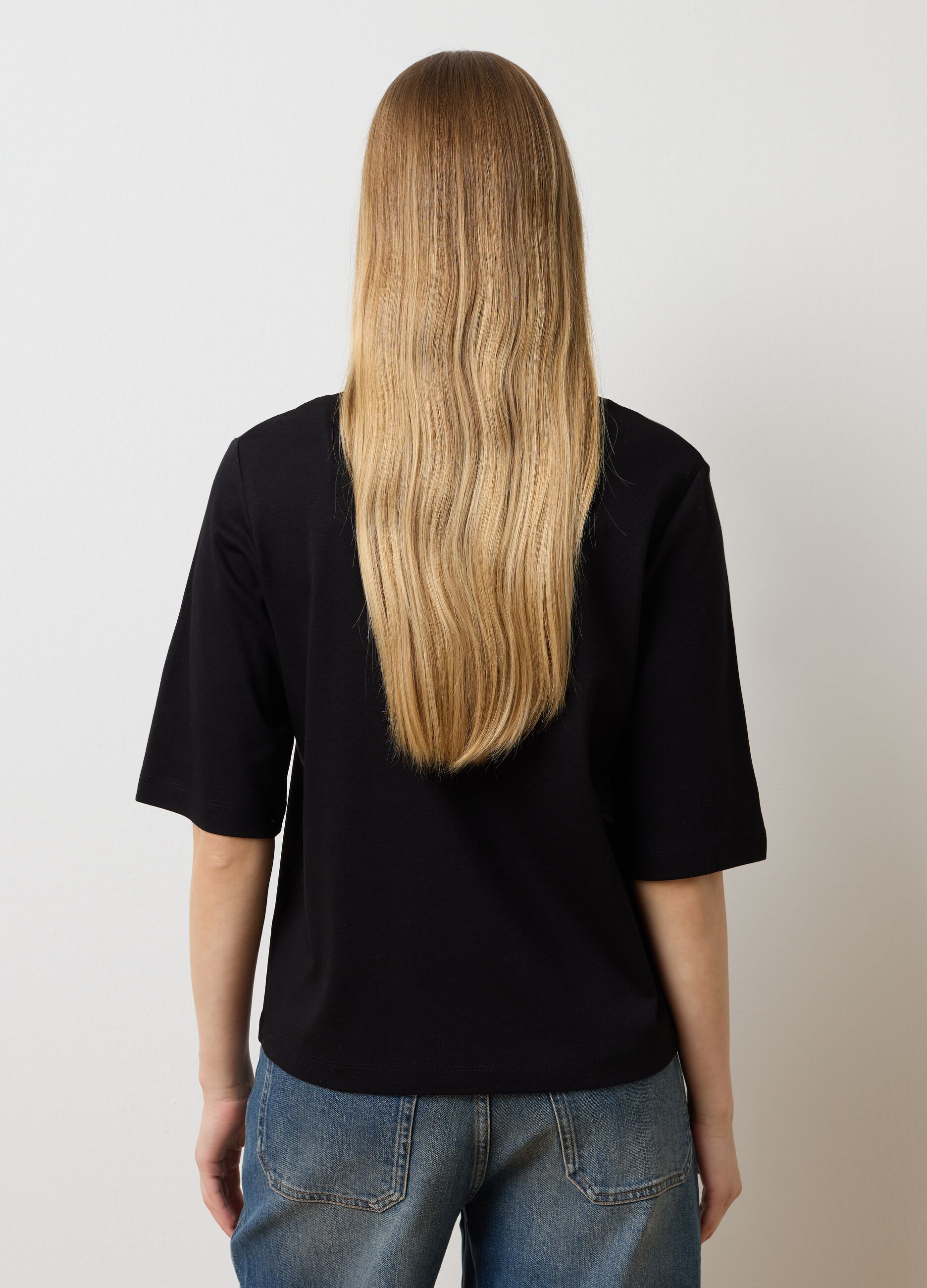 Black regular fit T-shirt