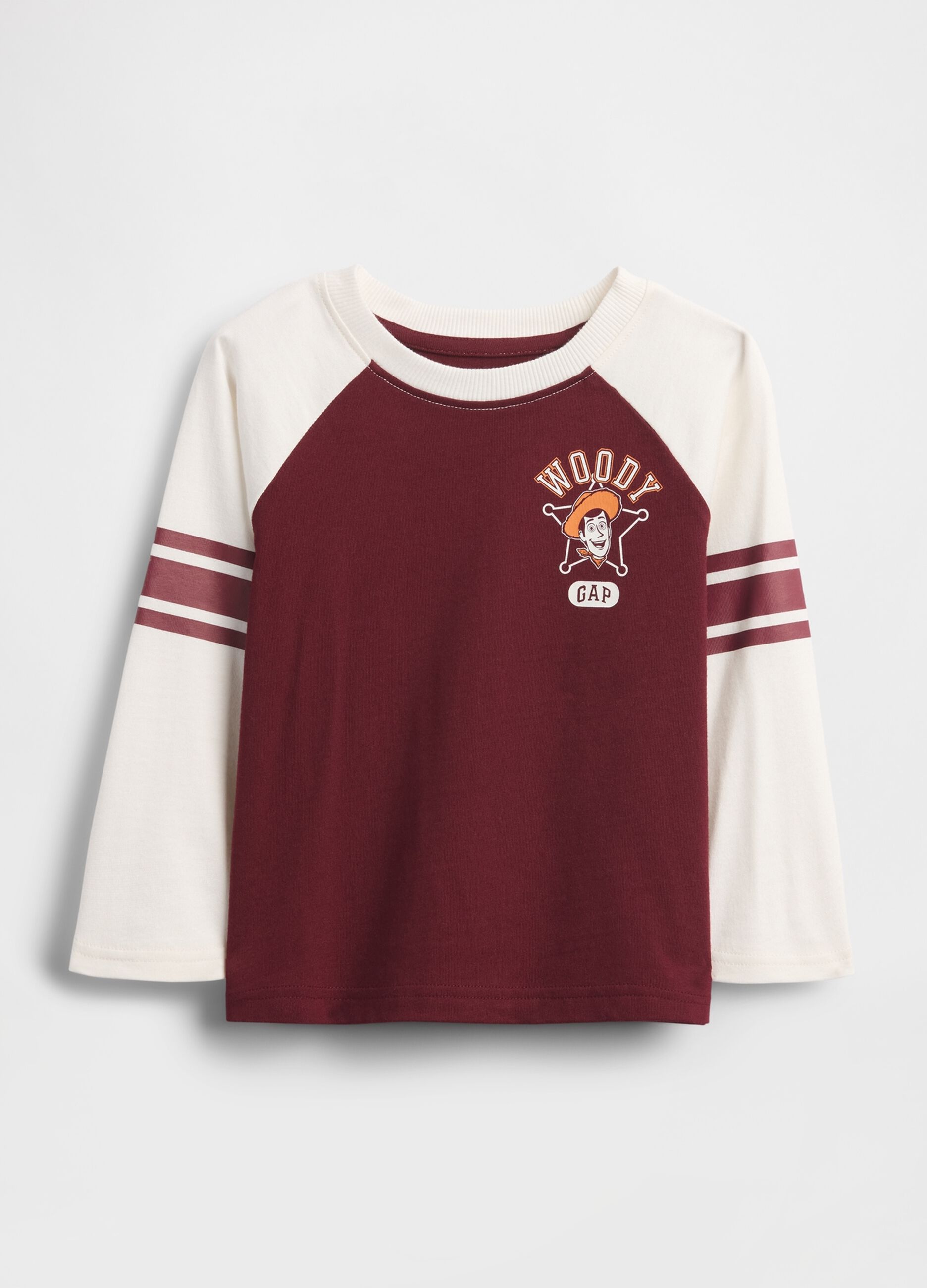 White and burgundy long-sleeve top for children