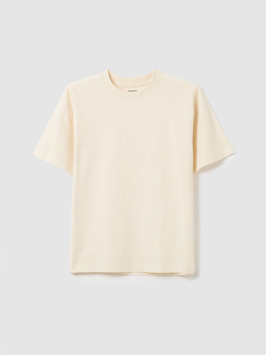 Boys' beige regular fit pure cotton T-shirt_3