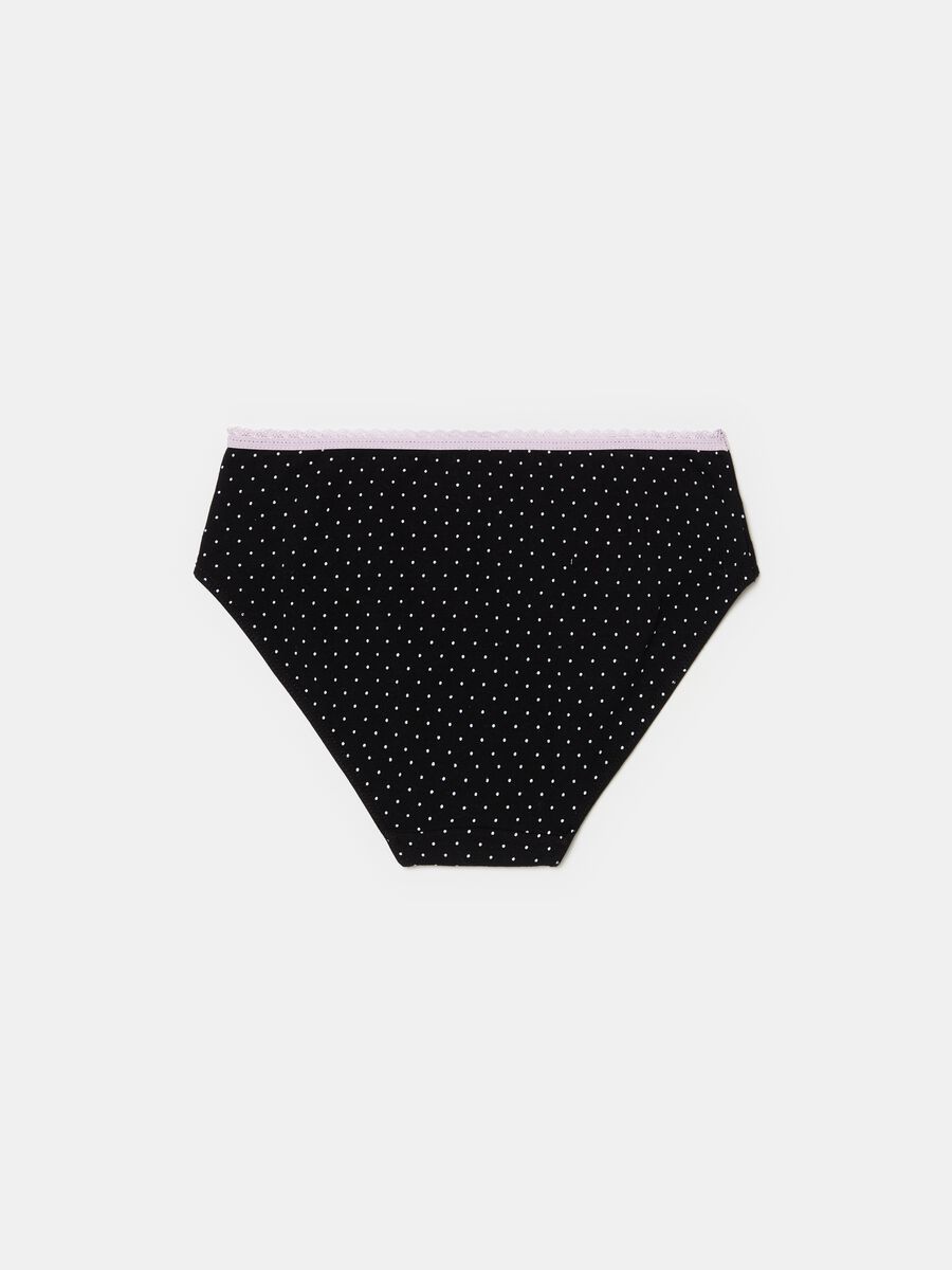 Briefs in organic cotton with micro polka dots print_1