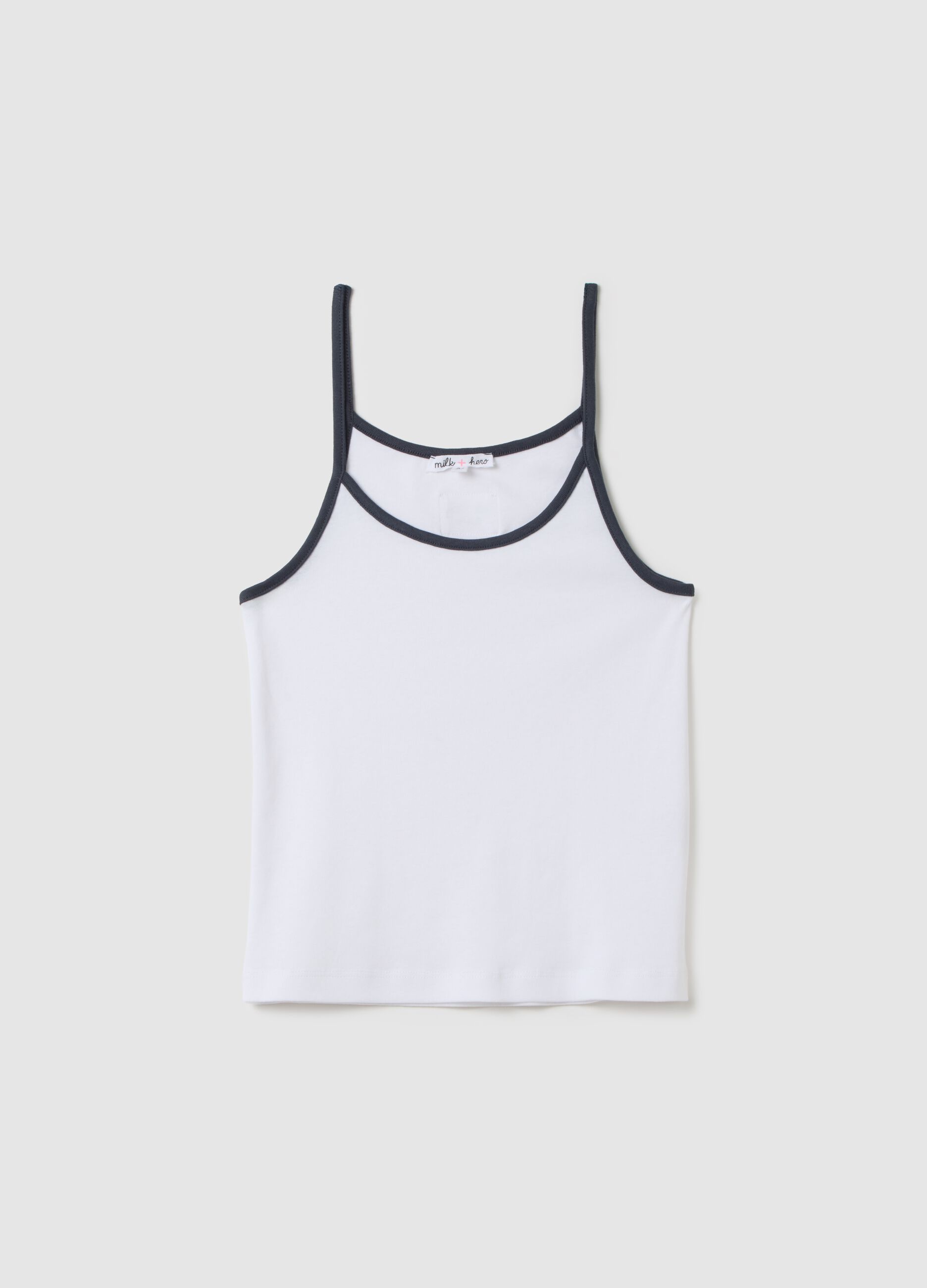 Women's white pure cotton vest regular fit