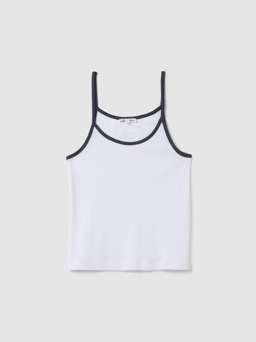 Women's white pure cotton vest regular fit_4
