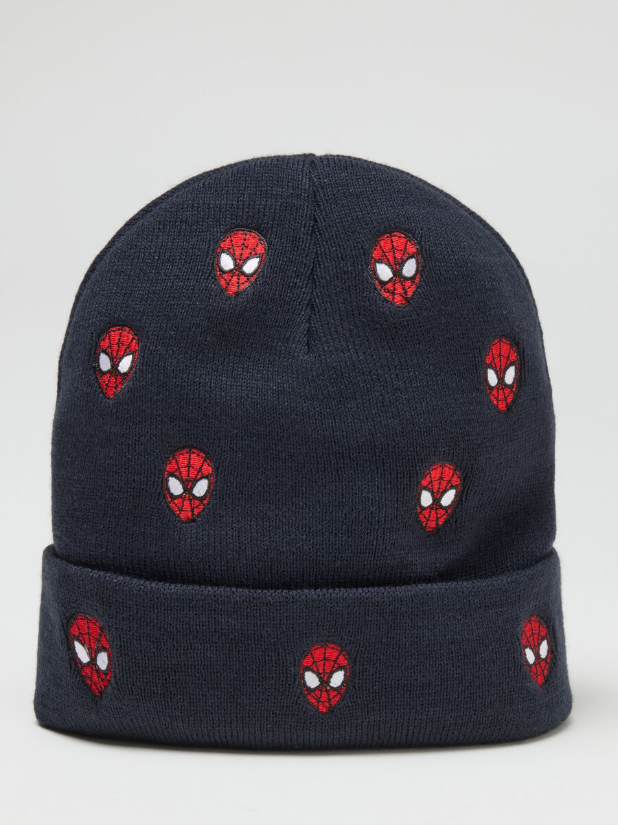 Cappello blu in maglia lavorata_2