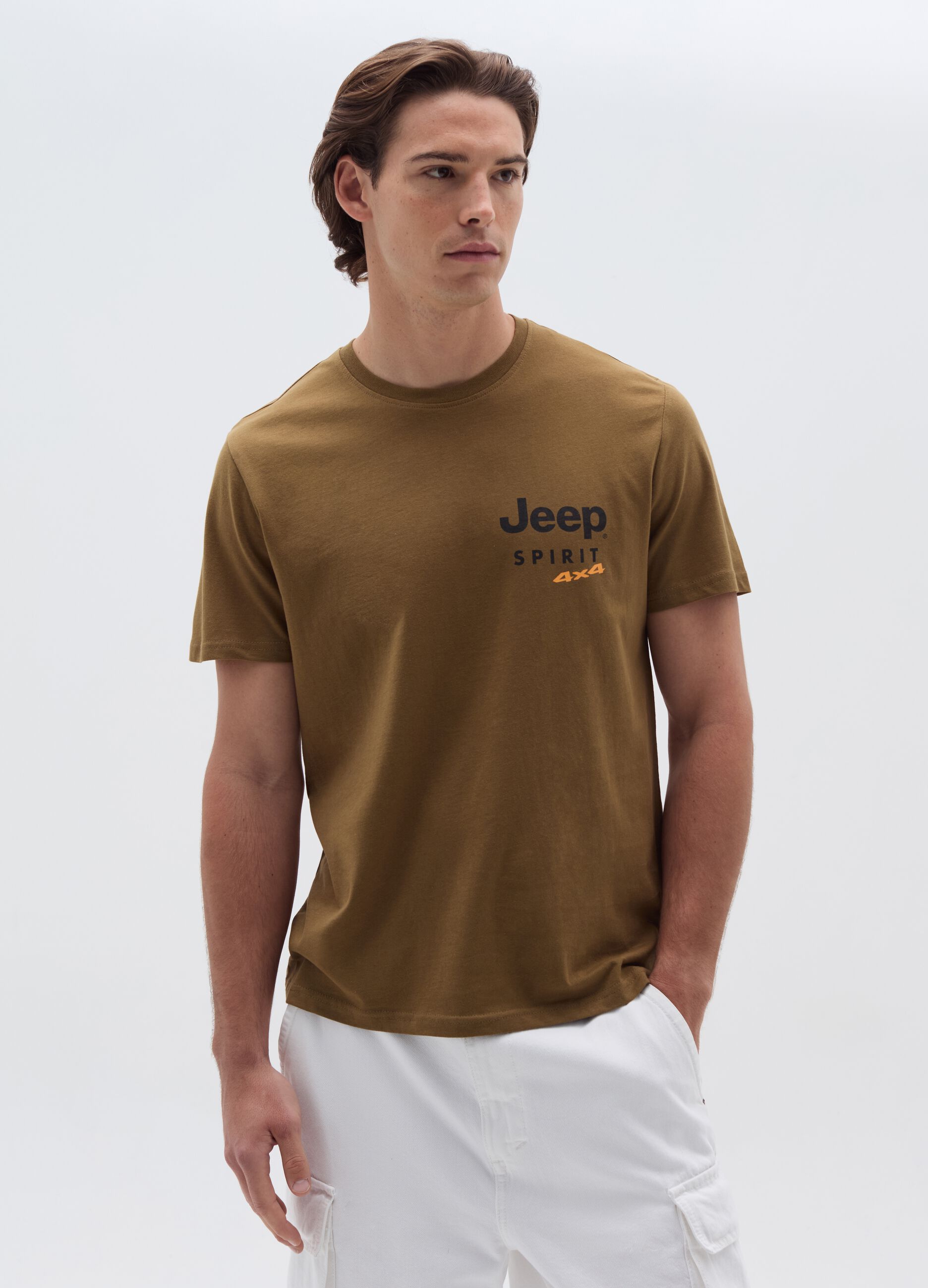 Ovs T-shirt in cotone stampa Jeep Spirit