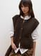 Gilet marrone in misto lana con bottoni_0