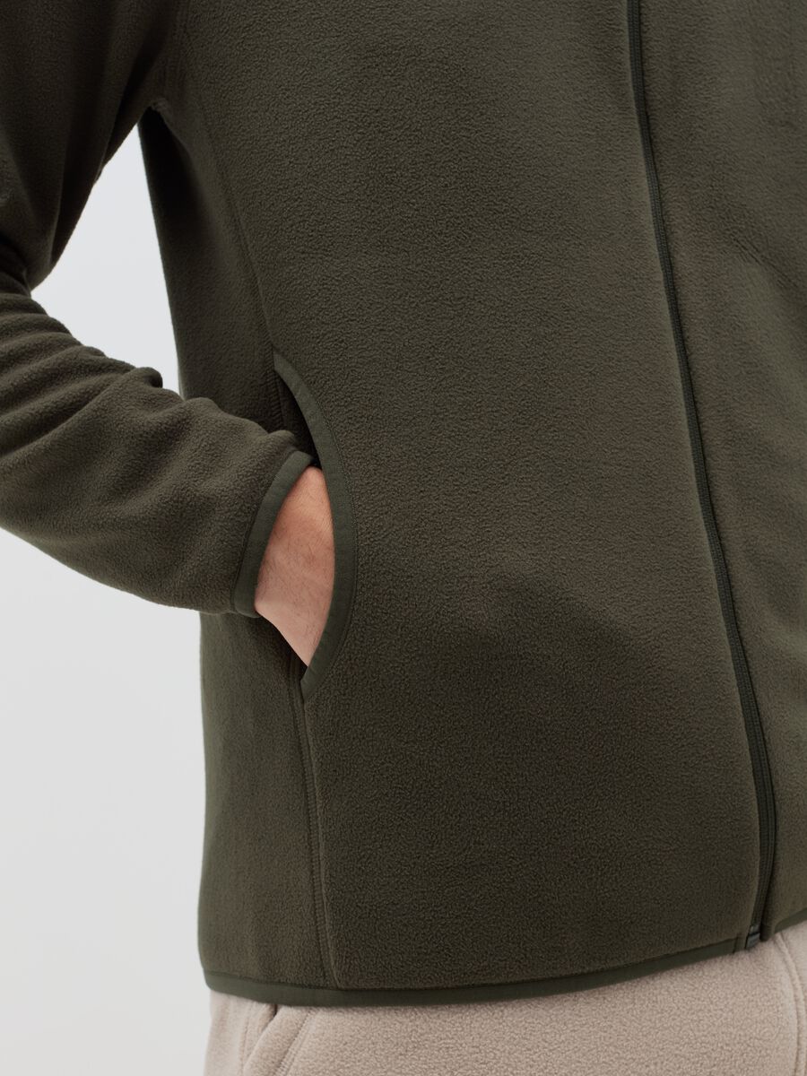 Fleece full-zip sweatshirt with high neck_3