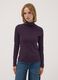 Purple pure cotton long-sleeve crew-neck top_0