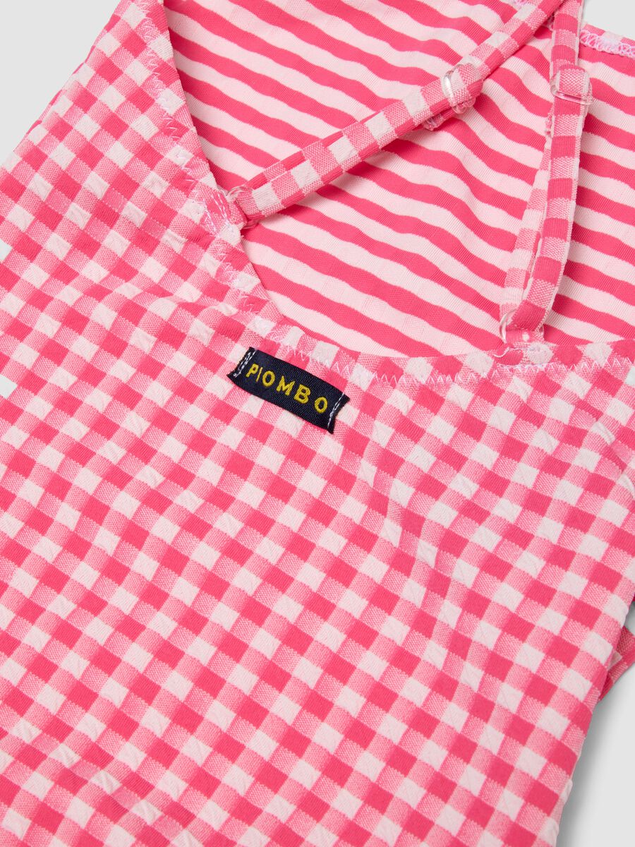 Pink gingham stretch swimsuit_3
