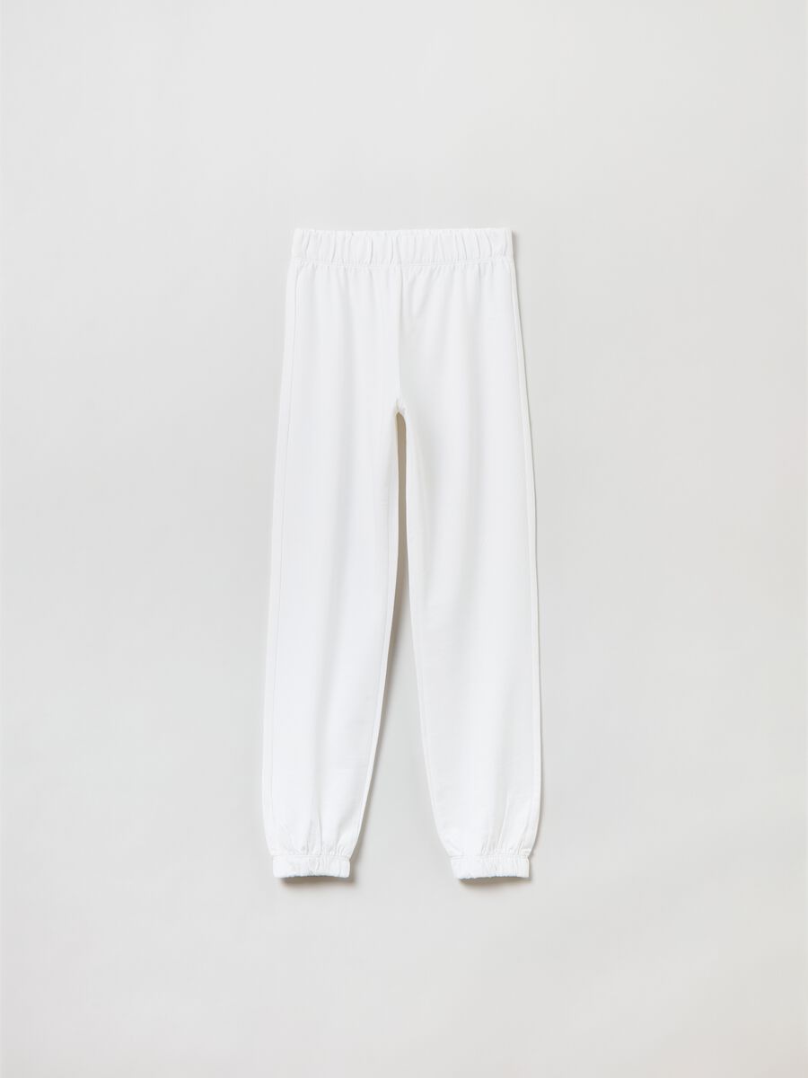 Joggers in cotone tinta unita_1