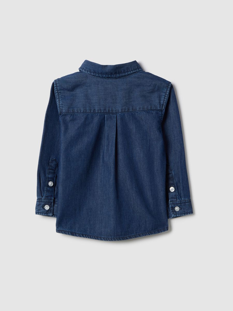 Blue pure cotton regular fit shirt for children_1