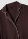 Brown stretch viscose pyjamas with V-neck_5
